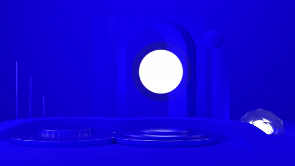 Stage Luxury Minimal Blue Pantone Looping animation 4k