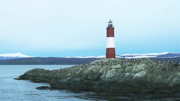 Panoramic view of the Les Eclaireurs Lighthouse, on the Beagle Channel.