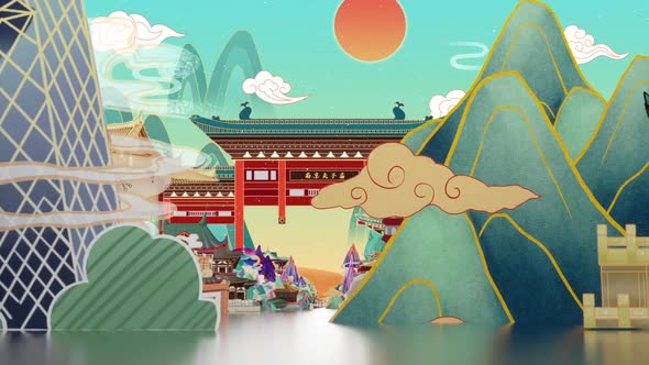 China Spring Festival Cartoon Style Motion Graphic Background