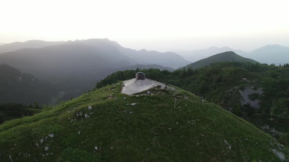 Hills and mountains at sunrise