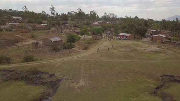 Flying my drone above energetic African villagers in Malawi Africa. These people are so remote at th