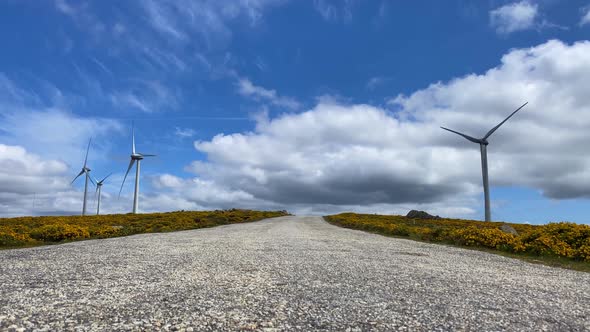 Wind Power Infinity Road Timelapse 4K