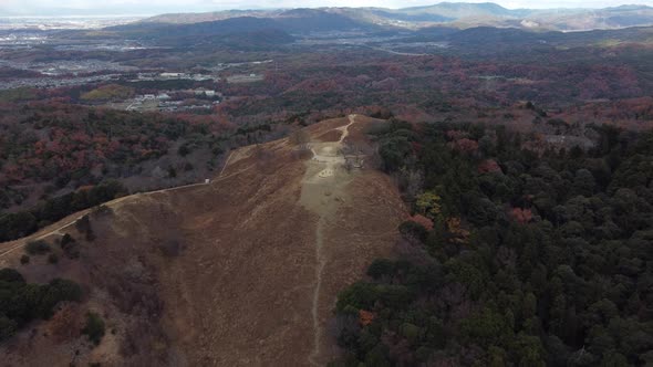 Skyline Aerial view in Mount Wakakusa, Nara