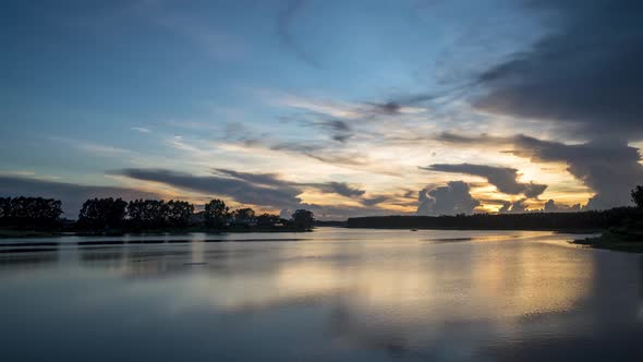 sunset over the lake