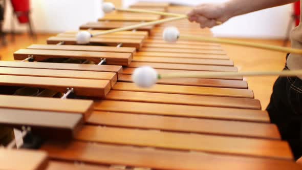 Kid Studying Percussion Instrument