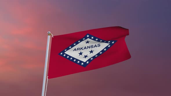 Flag Of Arkansas Waving 4k