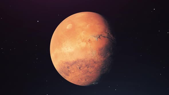 Mars planet rotation animation.