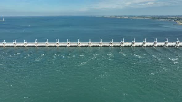 Storm Surge Barrier in the Netherlands Protecting the Mainland from Floods