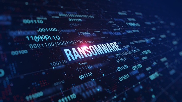 Ransomware Digital Binary Code Background