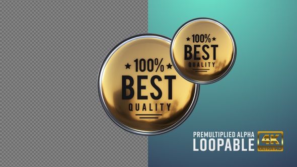 Best Quality Badge Looping with Alpha Channel