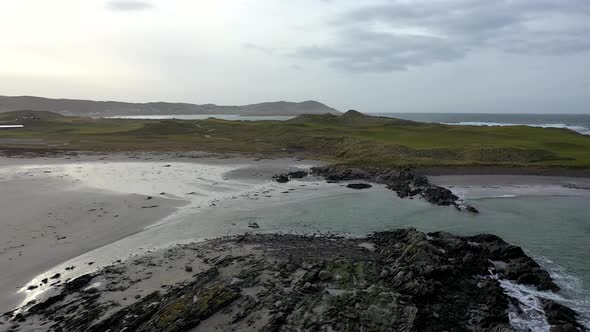 Aerial View of Cashelgolan Beach and the Awarded Narin Beach By Portnoo County Donegal, Ireland