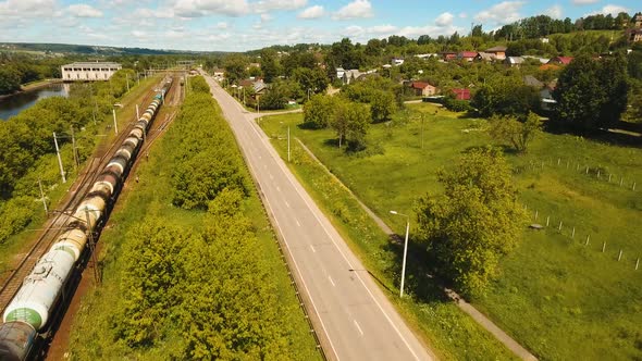 Freight Train on the Railway