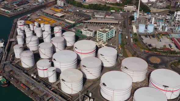 Drone Fly Over Oil Tank