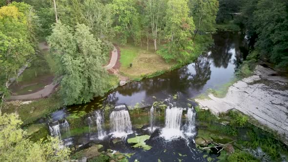 Aerial View of the Keila Waterfall Estonia 