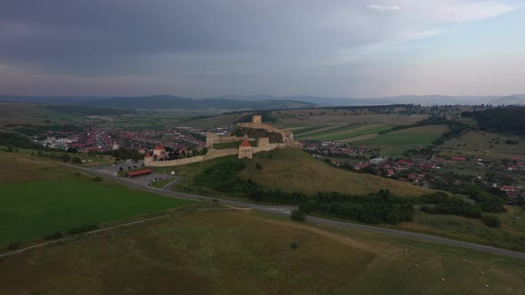Medieval Fortress Surrounded By Rustic Houses