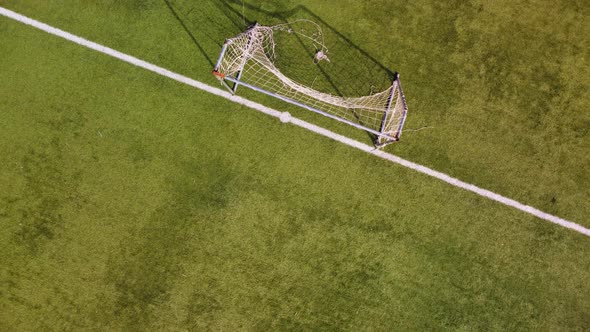 Aerial View of an Empty Soccer Field