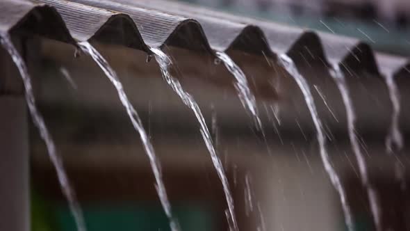 Water Drains from the Roof Shower