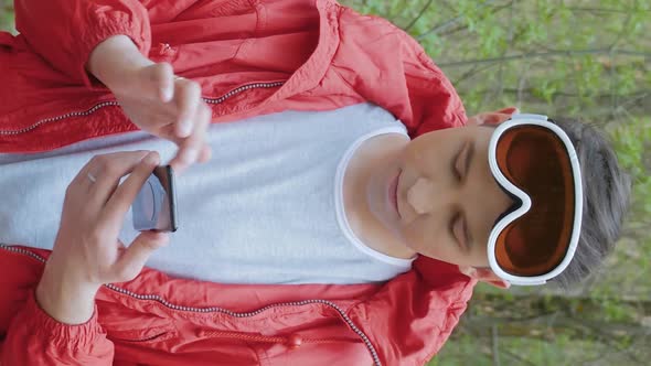 Vertical Video of Man in Red