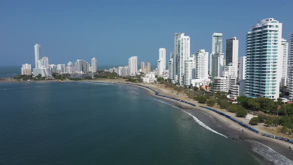 City Beach Modern Skyscrapers in Cartagena Colombia