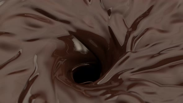 Super Slow Motion Shot of Melted Chocolate Vortex at 1000 Fps