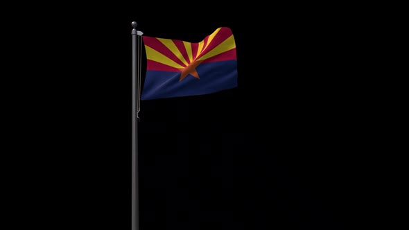 Arizona State Flag, 2K Prores 4444 Footage With Alpha