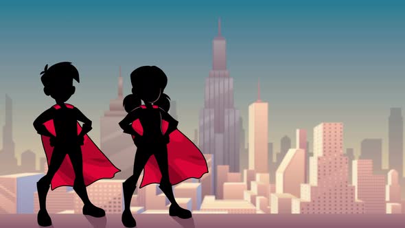 Super Kids City Silhouette