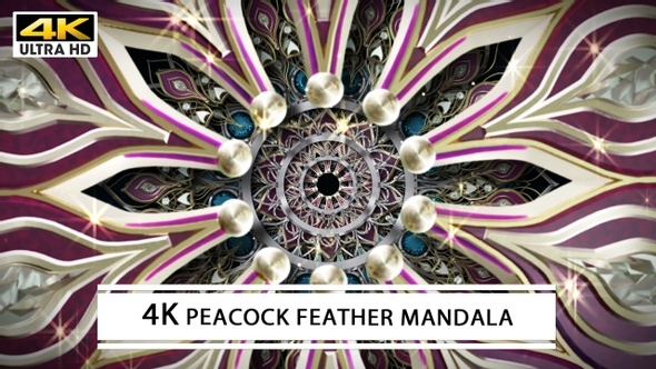 4K Peacock Feather Mandala