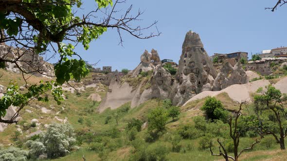 Large Stone Town of Uchhisar in Turkey