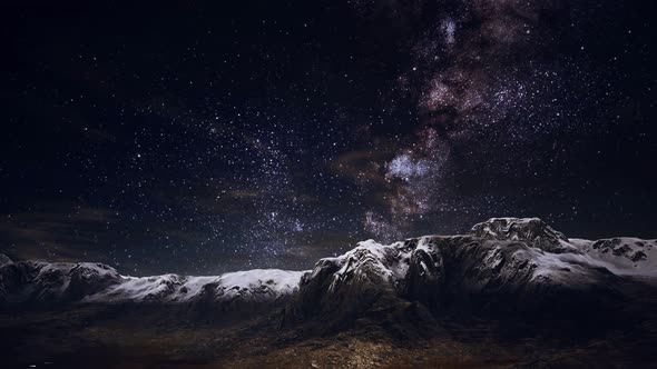 Himalaya Mountain with Star in Night Time alt