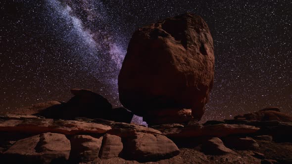 Red Rocks and Milky Way Night Sky in Moab Utah