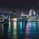 London Millennium Bridge and St. Paul's Cathedral with night illumination - VideoHive Item for Sale