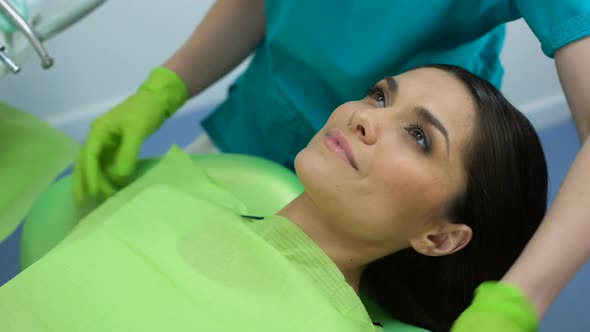 Beautiful Woman on Routine Dental Check-Up, Healthy Teeth, Happy Patient