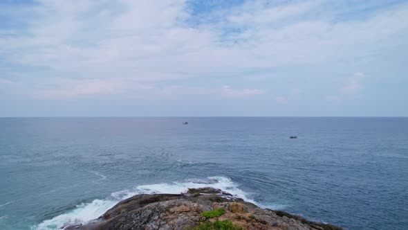 Aerial view of seacoast view in phuket island.Beautiful sea surface