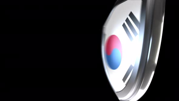 South Korea Emblem Transition with Alpha Channel - 4K Resolution