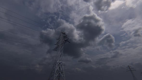 High Voltage Electric Poles Loop