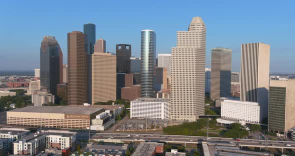 Aerial of downtown Houston and surrounding area