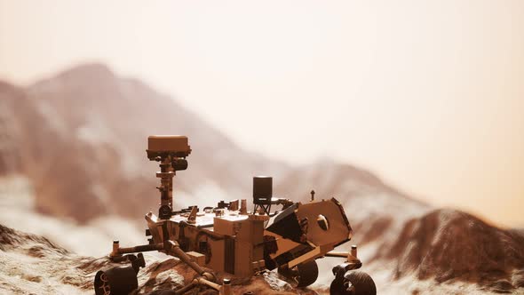 Curiosity Mars Rover Exploring the Surface of Red Planet alt