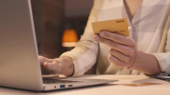 Hands of Woman Shopping Online