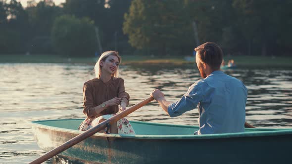 Young couple in a boat