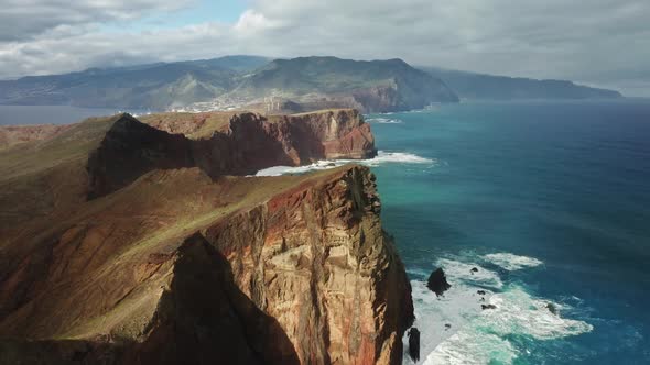 Sunrise Over Volcanic Landscapes Washed with the Atlantic Ocean