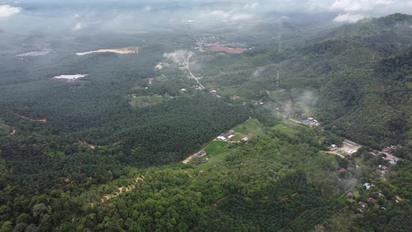 Aerial look down small kampung near Kedah