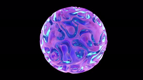 Glowing Colorful Sci-fi Orb With Fluid alt