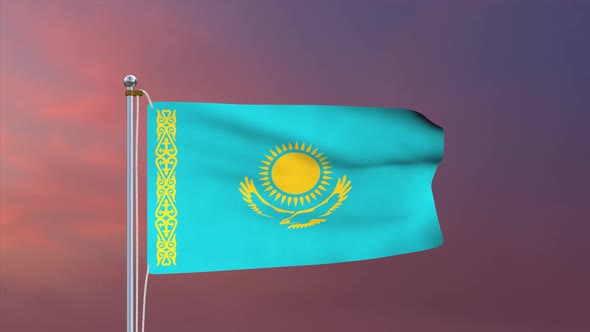 Kazakhstan Flag 4k