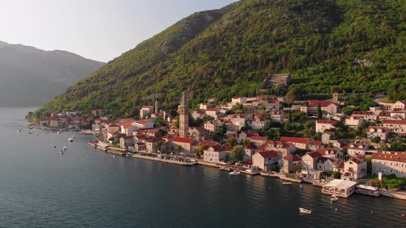 Perast City Aerial View Montenegro