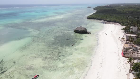 House on Stilts in the Ocean on the Coast of Zanzibar Tanzania