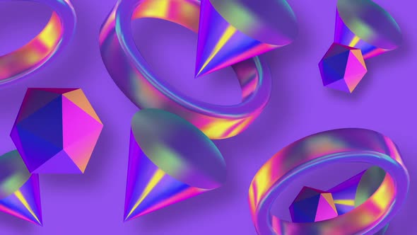 Purple 3D Shapes background