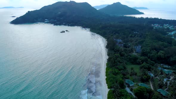 Anse Patates La Digue Seychelles Young Couple Men and Woman on a Tropical Beach During a Luxury