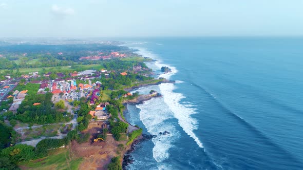 Aerial View of The Coast of The Island of Bali and The Beautiful Ocean