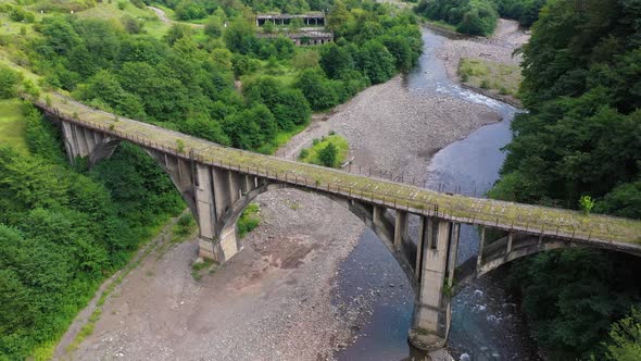 Old Miners' Railway Bridge in the Mountains and Forests