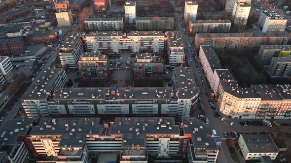 Aerial View of Residential Area in Europe City